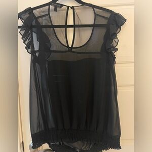 Black sheer blouse